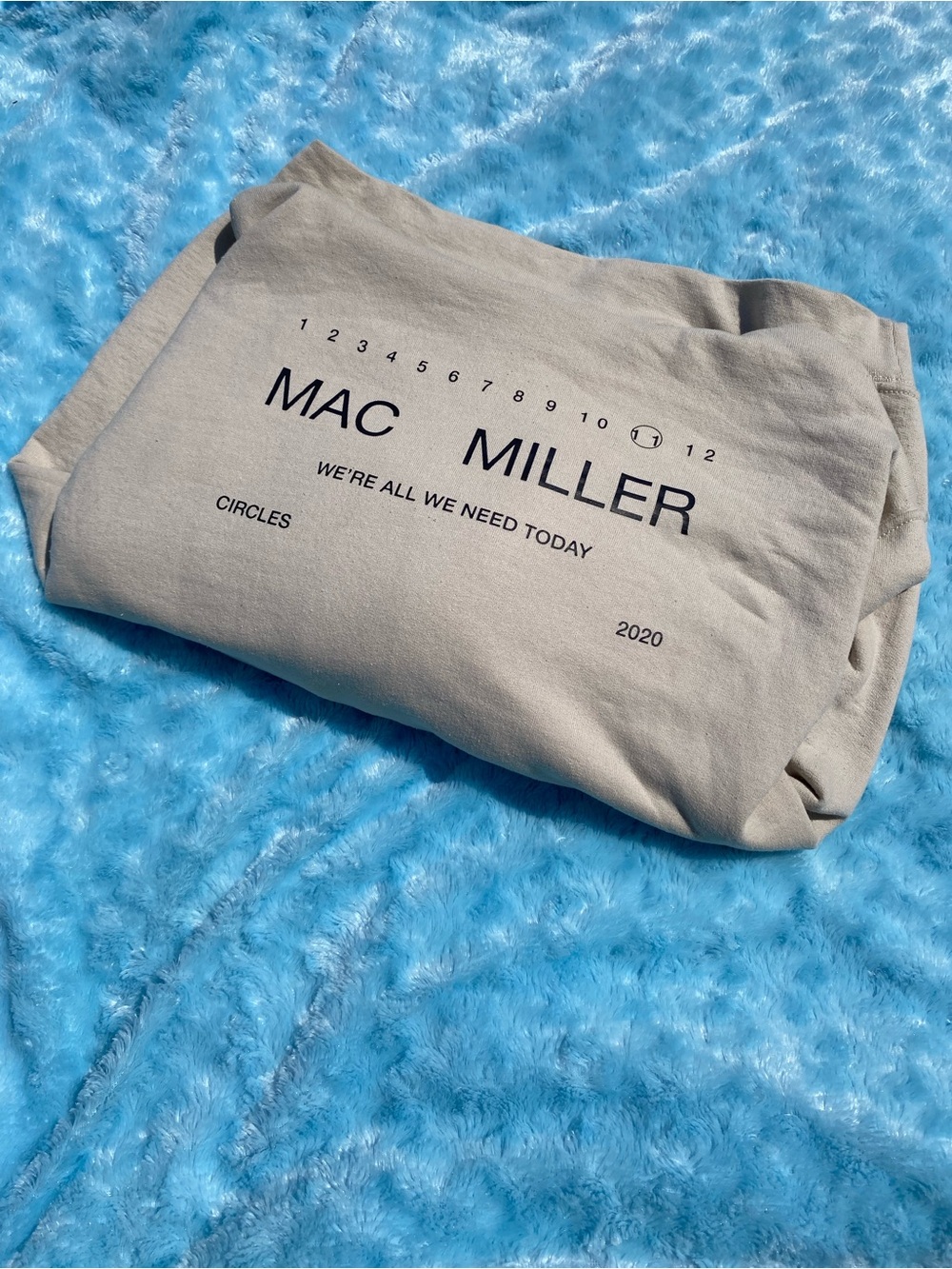 Mac Miller Circles Beige Hoodie size medium